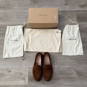 Grant Stone Traveler Penny Loafer Bourbon Suede Mens Size 9 D